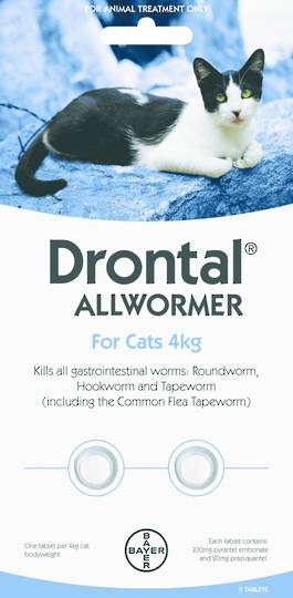 Drontal Allwormer Tablet for Cats (Up to 4kg) 2tablets